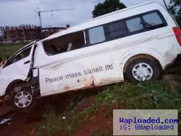 Photos: Peace Mass Transit Ltd Bus involved in a ghastly accident in Enugu state